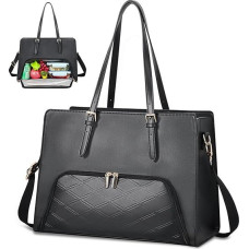 Jetviivid Moterų nešiojamojo kompiuterio krepšys su pietų skyriumi, nešiojamojo kompiuterio rankinė, 15,6 colių, PU odos pietų krepšys, nešiojamojo kompiuterio krepšys, neperšlampamas biuro krepšys darbui, biurui, verslui, universitetui