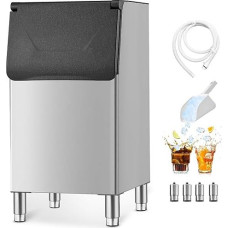 VEVOR Commercial Ice Cube Maker Storage Container, 300 lb Capacity, Commercial Ice Storage Container with Adjustable Non-Slip Rubber Feet for Restaurants Hotels Beverage Stores