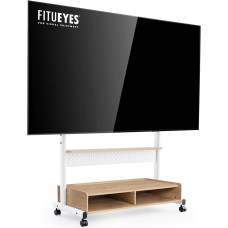 FITUEYES TV Stand Rollable TV Stand with Wheels Floor Stand TV Trolley for 70-100 Inch TVs Height Adjustable High Max 80 kg VESA 850 x 600 mm