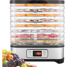 Dehydrator 400 W, with LCD Display, 8 Levels, Fruit Dryer, Vegetable Dryer, BPA-Free, Temperature Adjustable Dehydrator for Food