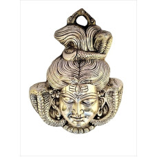 Purpledip Metalinė statulėlė Viešpats Šiva: Šiva: sidabro spalvos sieninis pakabukas durims, įėjimui, šventyklai, sienoms (11550)