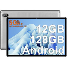 FACETEL 2025 Latest 10 Inch Android Tablet PC with Octa-Core 2.0 GHz | 12GB RAM + 128GB ROM (TF 1TB) | FHD | Double Camera | 6000mAh | 5G + 2.4G WiFi | Bluetooth 5.0 | 1280 x 800 | GPS | With Case