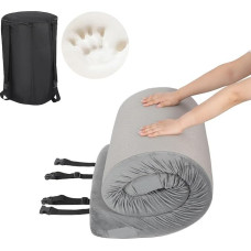 REDCAMP Camping Mattress Memory Foam Portable Roll Up Travel Mattress Sleeping Mat with Carry Bag Floor Grey 75 x 30 inch/75 x 38 inch