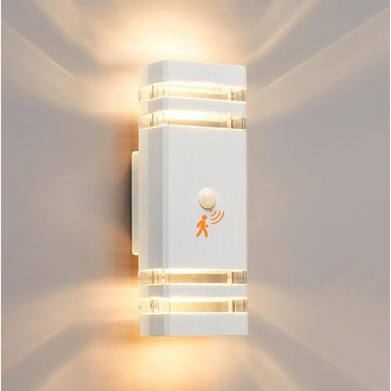 CELAVY lauko šviestuvas su judesio jutikliu - LED GU10 lauko šviestuvas sieninis IP65 sieninis šviestuvas sieninis šviestuvas lauko apšvietimas lauko apšvietimas namų sienos baltos spalvos