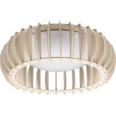 Reality Leuchten Monte R62171130 LED Ceiling Light Natural Wood White Plastic Shade Includes 16.6 Watt LED Switch Dimmer