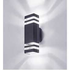 CELAVY LED Outdoor Wall Light, 6000 K Cool White GU10 Outdoor Lamp, IP65 Up Down Outdoor Light, House Wall, Outdoor Wall Light, Outdoor Lighting House, Anthracite Grey