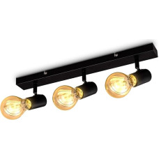 B.K.Licht Vintage lubų šviestuvas I Retro lubų šviestuvas Max. 60 W E27 lemputė I Kaimo stiliaus lubų prožektorius