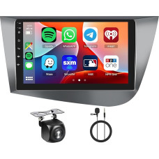 [6G + 128G] Hodozzy 8-Core Android Car Radio for Seat Leon 2 MK2 2005-2012 with Bluetooth Navi, 9 Inch Touchscreen Radio with Wireless Carplay Android Car, GPS WiFi USB DSP FM/RDS Radio + Reversing