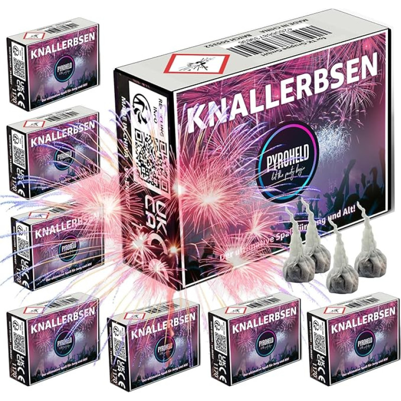 PYROHELD 2500 x Fun Snaps - Bangers & Crackers - idealiai tinka paaugliams ir vaikams, jaunimo fejerverkai Naujųjų metų išvakarėms (2500x)
