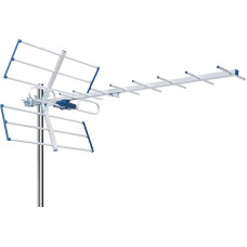 EDISION YAGI 12 dB lauko antena antžeminė 21-48 UHF, 5G LTE filtras, skirta skaitmeniniams DVB-T/T2 kanalams priimti, TV antena, dažnių diapazonas 470-694 MHz, ilgis 101 cm, LTE700, mėlyna