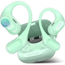 Atviros ausinės kopfhörer Bluetooth 5.4, kopfhörer kabellos bluetooth mit Mikrofon, 48Std Spielzeit ohrhörer bluetooth, Fester Halt, HiFi-Sound, Klare Anrufe, IPX7 Sport kopfhörer für Workout/Laufen, Grün