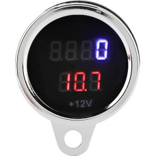 Motorcycle LED Digital Tachometer, Voltmeter, Meter, Meter, Metal Odometer, 2 in 1 Display, Electronic Meter for Motorcycles with LED Display and Functionality