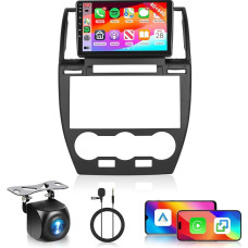 Hodozzy automobilinis radijas 4GB + 64GB, skirtas Land Rover Freelander 2 2007-2012 m., su belaidžiu Carplay Android Car, 9 colių jutiklinis ekranas, 2 DIN automobilinis radijas su navigacija, Bluetooth, WiFi, DSP, FM/RDS radijas, atbulinės eigos kamera
