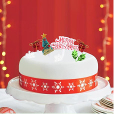 DERAYEE 11 vienetų kalėdinių tortų dekoracijų, linksmų kalėdinių tortų viršūnėlės, kalėdinių keksiukų viršūnėlės, skirtos kalėdinių vakarėlių reikmenims