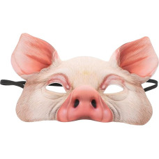 Garneck Halloween - Halbgesichtsmaske mit elastischem Band für Fasching Cosplay - Partys und Maskeraden Rosa Schweinsnase Kostüm Zubehör 1pc