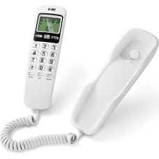 VBESTLIFE Corded Telephone, KX-T888CID Landline Phone with Caller ID Wall Phone with Wired Large Button Phone with Clear Sound for Home, Office (White)