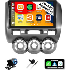 CAMECHO 2G + 64G Android 13 automobilinis radijas Honda Fit Jazz City 2002-2007 m. 
