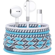 URIZONS USB C ausinės su mikrofonu ir garsumo valdymu - spalvingos ausinės su pintu kabeliu, apsaugotos nuo purvo ir nesipainiojančios, suderinamos su 