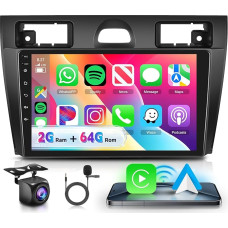 VECHTEL automobilinis radijas 2G + 64G Android 15 for Ford Fiesta Mk5 2002-2008, 9 colių HD 2.5D jutiklinis ekranas, automobilinis radijas su belaidžiu 