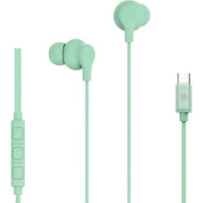 Celly, USB C Cable In-Ear Earphones with Answer Button, Volume Control, Built-in Microphone - Green