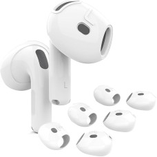 [Fits in Case] 3 Pairs Covers for AirPods 4 DamonLight Anti-Scratch for Greater Grip, Sports Earbuds Compatible with AirPods 4th Generation, White