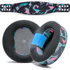 WC Mod Kit Maxwell - Cooling Gel Ear Pads + Silicone Headband Compatible with Audeze Maxwell for Xbox & PS5 by Wicked Cushions | Improved Comfort, Cooling and Durability | 90's Black