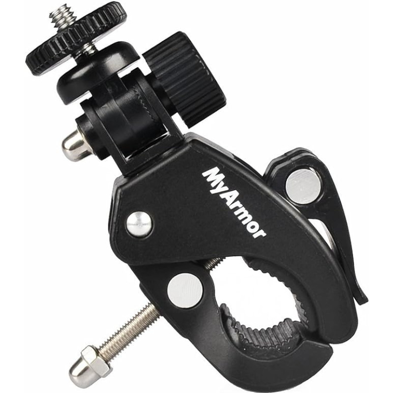 HYCKee MF17 Universial Quick Release Pipe Clamp Mounts with 1/4 Threaded Head for Cameras, Music Stands, Microphone Stands, Motorcycles, Bikes - Black