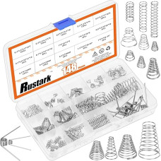 Rustark 148 Pieces 15 Sizes Stainless Steel Cone Springs Conical Metal Springs Compressed Tower Springs Compression Spring Assortment Set for Home Repair Industry