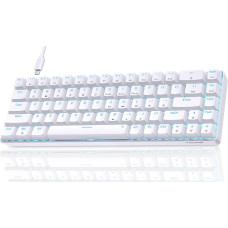 Dierya ×TMKB T68se Gaming Mechanical Keyboard, 60% Percent Keyboard with Blue Clicky Switch, Ultra Compact Mini 68 Keys Anti-Ghosting, Type C Data Cable, US Layout for PC Windows Gamer Typist