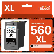 HALLOLUX 560 XL juodos spalvos spausdintuvo kasetės, suderinamos su Canon 560 561 juodos spalvos kasetėmis, skirtomis Canon Pixma TS5350i TS7450i TS5350i TS5350 TS5350a TS7451i TS5351 TS5351i TS5351a TS7450 TS7451 (1 juoda)