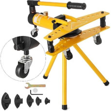 SWG-1 Integral Manual Hydraulic Pipe Bender Diameter 13-34mm with 6 Die Kit 10 Ton Multifunction Steel Copper Pipe Bending Tool Easy Operation for Beginners and Professionals