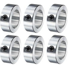 sourcing map 6-teiliges Set Schraubenmanschetten, 3,8 cm Bohrung, verzinkter Karbonstahl, Schaftmanschetten, 3,5 cm Außendurchmesser, 1,6 cm Breite, Schlossachsenmanschette (hohl, leicht)