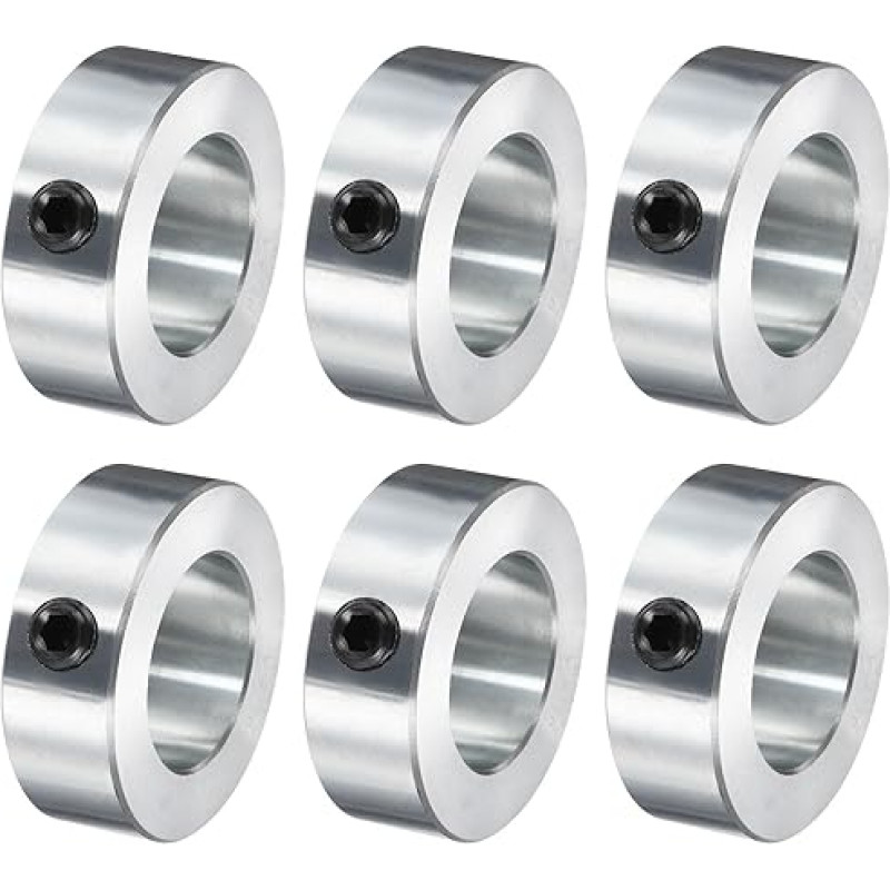 šaltinių žemėlapis 6-teiliges Set Schraubenmanschetten, 3,5 cm Bohrung, verzinkter Karbonstahl, Schaftmanschetten, 5,1 cm Außendurchmesser, 11/16 Zoll Breite, Schloss-Achsenmanschettenklemme (hohl, leicht)