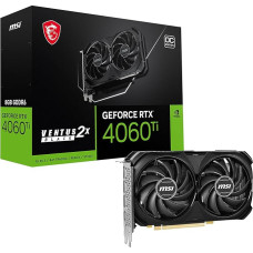 MSI Gaming GeForce RTX 4060 Ti 8GB GDRR6 128-Bit HDMI/DP Nvlink TORX Fan 4.0 Ada Lovelace Architecture vaizdo plokštė (RTX 4060 Ti Ventus 2X Black 8G OC)