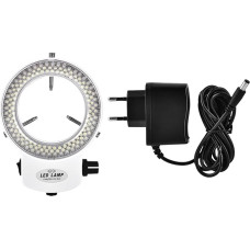 Microscope LED Light, Microscope Camera Ring Light, 144 LED Beads Light Source Brightness Adjustable Ring Lamp for Stereo Microscope Jewellery Repair Lamp (White)