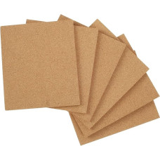 Korktafel Selbstklebend 6 Stück Korkbrett, rechteckig, Bulletin Board, selbstklebend, Kork-Display-Panel for Büro, Schule, Fotohintergrund, Heimdekoration