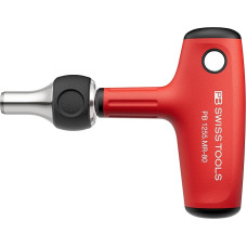 PB Swiss Tools Cross Handle Ratchet Screwdriver PB 1255.MR-80 | 100% Swiss Made | T-Handle Screwdriver with Magnetic Bit Holder for Screwdriving in Industry and Crafts