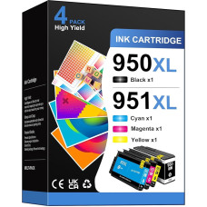 Glliter 950XL 951XL spausdintuvo kasetės, suderinamos su HP 951XL daugiapakuote, skirta HP 950, skirta HP Officejet Pro 8600 spausdintuvo kasetėms Officejet Pro 8620 8610 8615 276DW 8100 8625 8630 8640 8660 251DW