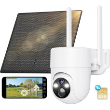 SEHMUA 3G/4G LTE lauko stebėjimo kamera su SIM kortele, saulės IP kamera be WLAN su tiksliu asmens aptikimu, 2K skiriamąja geba, pasirinktinėmis aliarmo zonomis, aštriu spalvotu naktiniu matymu, IP66