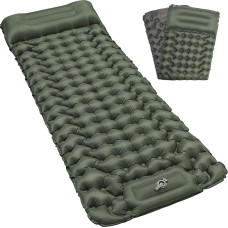 Satisure Camping Sleeping Mat, Self-Inflating, Air Bed Camping Mattress with Pump, Ultralight, Waterproof, Outdoor, Backpacking, Bolster, Pillow