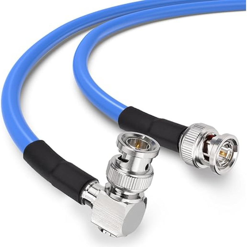 Superbat SDI kabelis 3G/6G/12G BNC RG6 kabelis 15 m SDI vaizdo kabelis 75ohm BNC vyriškos lyties į vyriškos lyties dešiniojo kampo koaksialinį kabelį kameros CCTV monitoriui SDI konverteris palaiko HD-SDI/3G-SDI/6G-SDI/12G-SDI