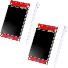 ARCELI 2 x 2.4 inch LCD TFT touch display (with stylus), 320 x 240 resolution, ILI9341 driver, SPI interface compatible with Arduino and Raspberry Pi