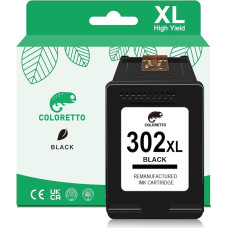 COLORETTO 302XL Black for HP Envy 4525 4520 OfficeJet 3831 5230 4658 DeskJet 3630 1110 2130 3639 (1 Black) for HP 302 XL Cartridges Black