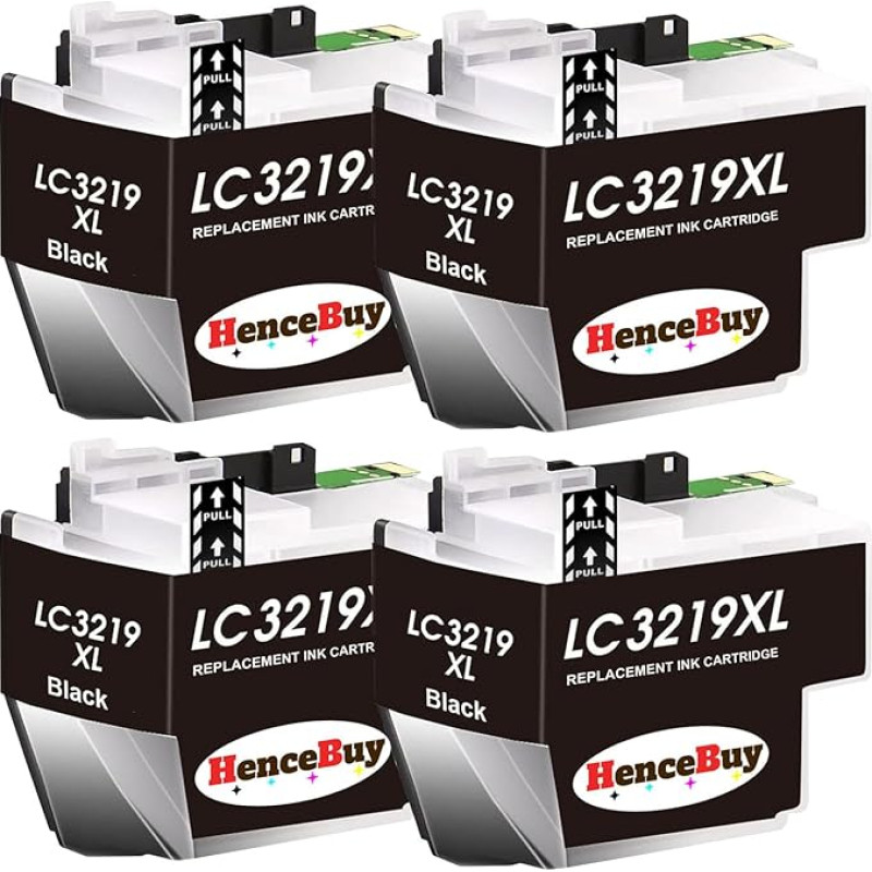 HenceBuy LC3219XL Black Printer Cartridges Compatible with Brother LC3219 XL LC-3219XL LC3217 Cartridges for MFC-J5330DW MFC-J5730DW MFC-J5335DW MFC-J6930DW MFC-J6530DW MFC-J5930DW MFC-J6935DW (4 BK)