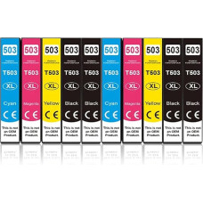 OGOUGUAN 503XL spausdintuvo kasetės Epson 503 XL, skirtos Epson Expression Home XP-5200 XP-5205 Workforce WF-2960DWF WF-2965DWF (10 pakuočių)