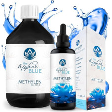 Aukštesnis BLUE Metileno mėlynasis 1 % tirpalas 1000 ml + 100 ml nemokamai | Aukščiausias grynumas 99,9 % | Ph. Eur. Gryna medžiaga | Pagaminta ir laboratoriškai patikrinta Vokietijoje | Pridedamas piltuvėlis