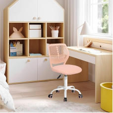 FurnitureR Vaikų rašomojo stalo reguliuojamo aukščio spalvinga ergonomiška kėdė su atlošu ir porankiais, vaikiška kėdė su 5 ratukais, skirta 3-10 metų vaikams, didžiausia apkrova 100 kg