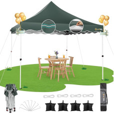 HOTEEL sulankstoma pavėsinė 3 x 3 Vandeniui atspari stabili iškylanti pavėsinė sulankstoma 3 x 3 m žiemai atspari vakarėlių palapinė su 4 smėlio maišais, 4 virvėmis, 4 kuoliukais ir banguotu kraštu, 0,6 mm storio kryžminiais vamzdžiais, 310 cm aukščio, pi