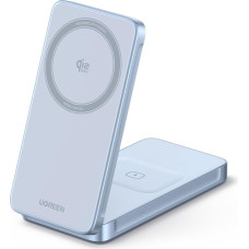 UGREEN MagFlow 2-in-1 magnetinis belaidis įkroviklis 25 W, Qi2 sertifikuota sulankstoma iPhone įkrovimo stotelė, suderinama su MagSafe iPhone 16, AirPods 2/3, su 1 m kabeliu