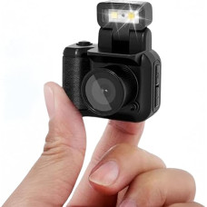 Dpofirs Skaitmeninis fotoaparatas, mažas nykščio fotoaparatas, 1080P mažas skaitmeninis fotoaparatas, su blykste, retro kompaktiškas fotografijos vaizdo fotoaparatas, raktų pakabukas fotoaparatas, skirtas studentams (Nėra